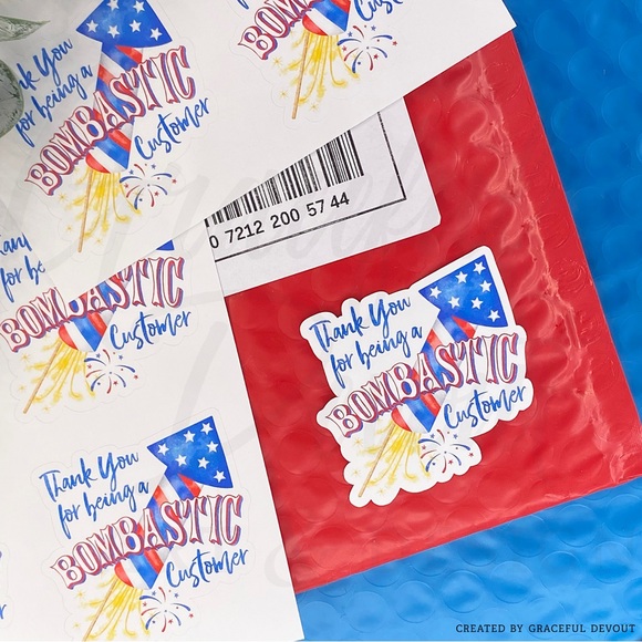 Thank You For Being A Bombastic Customer- 2" (inches) Sticker (96ct.) [GD75-96] - Picture 6 of 6